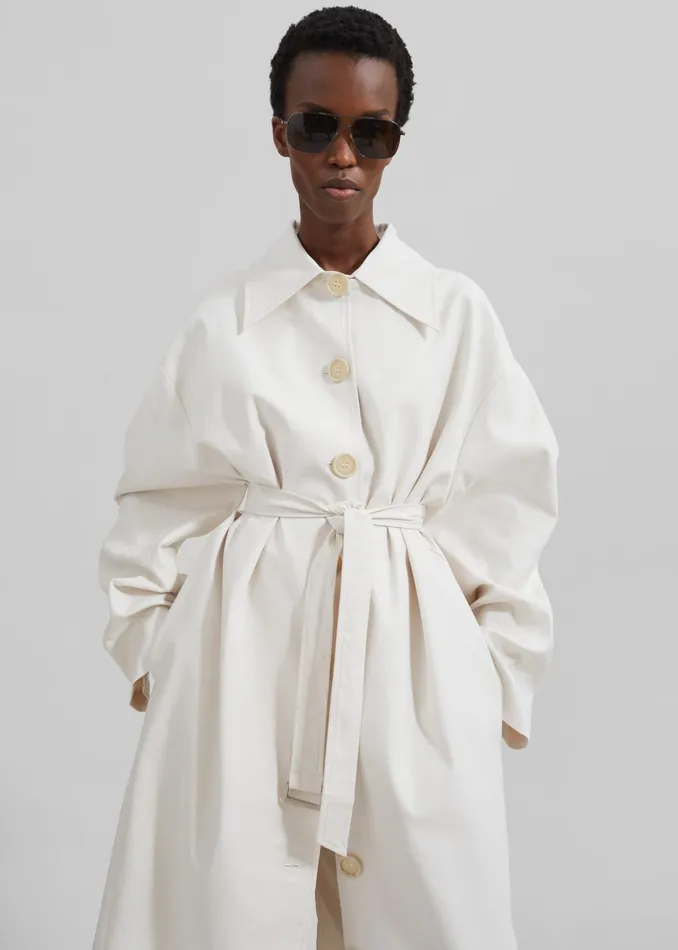 The Frankie Shop Outerwear Women Callyn Trench Coat 8211 Light Beige