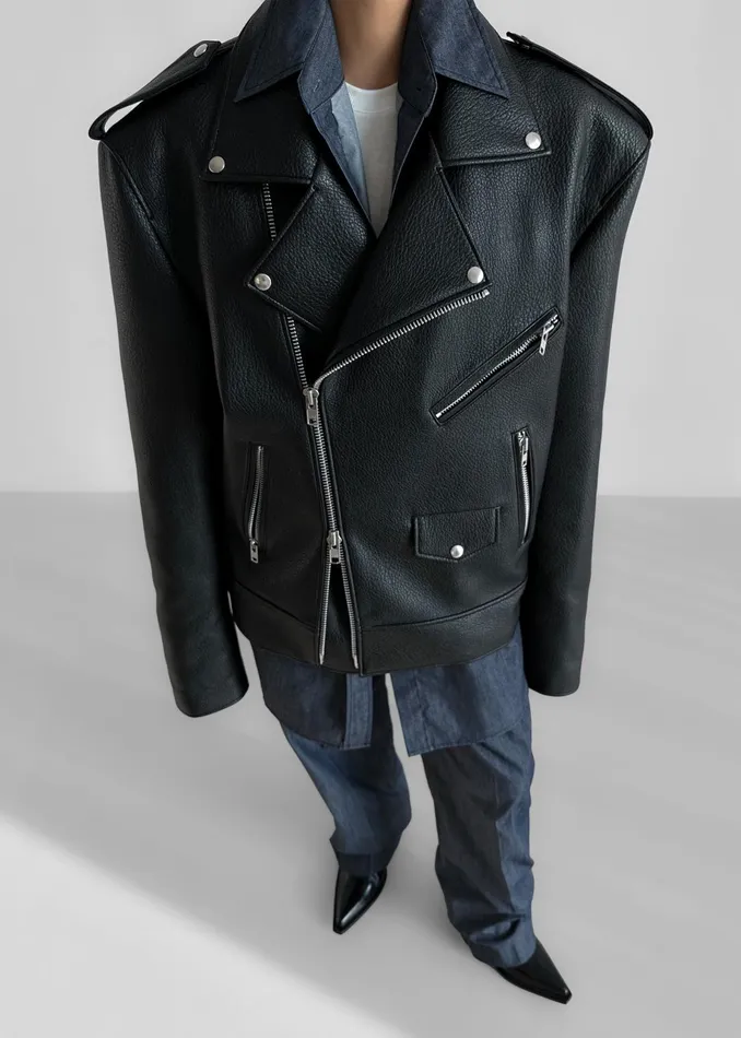 The Frankie Shop Outerwear Women Chicago Oversized Biker Jacket 8211 Black