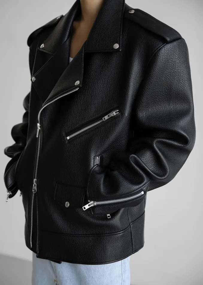 The Frankie Shop Outerwear Women Chicago Oversized Biker Jacket 8211 Black