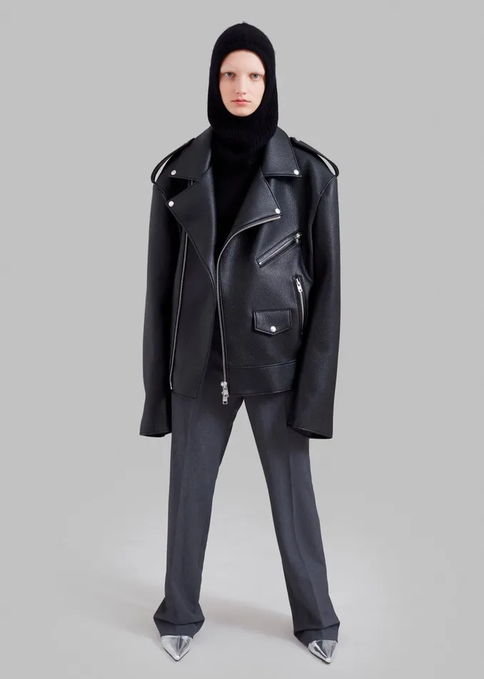 The Frankie Shop Outerwear Women Chicago Oversized Biker Jacket 8211 Black