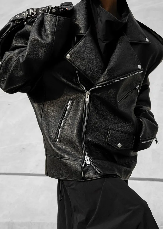 The Frankie Shop Outerwear Women Chicago Oversized Biker Jacket 8211 Black
