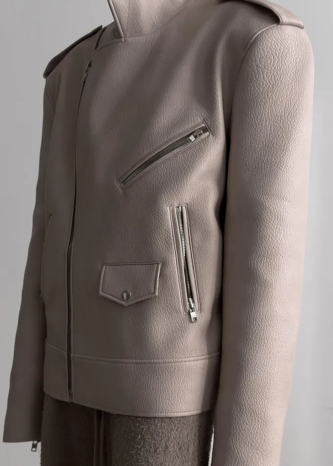 The Frankie Shop Outerwear Women Chicago Oversized Biker Jacket 8211 Cream