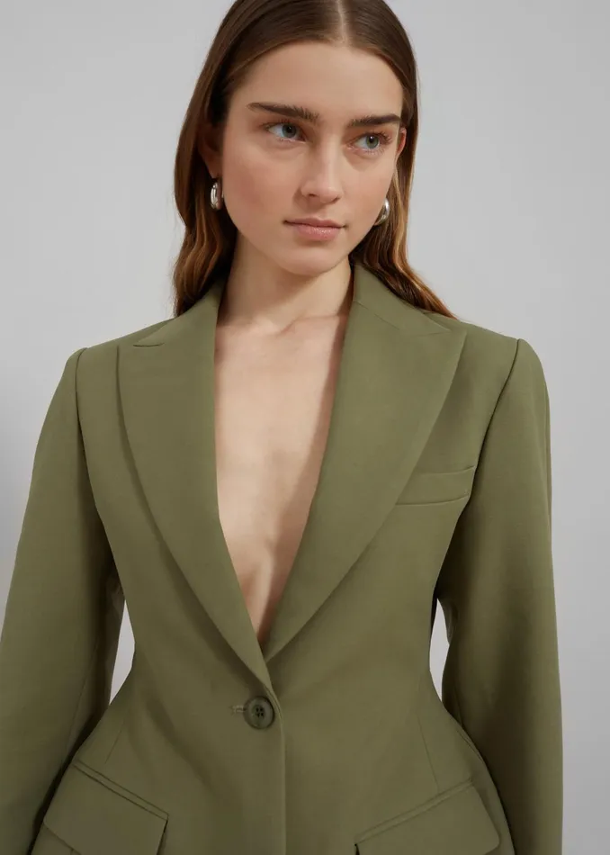 The Frankie Shop Outerwear Women Colette Hourglass Blazer 8211 Khaki