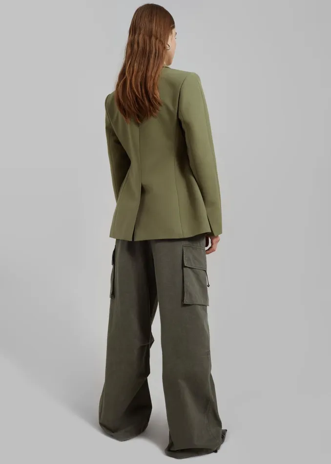 The Frankie Shop Outerwear Women Colette Hourglass Blazer 8211 Khaki