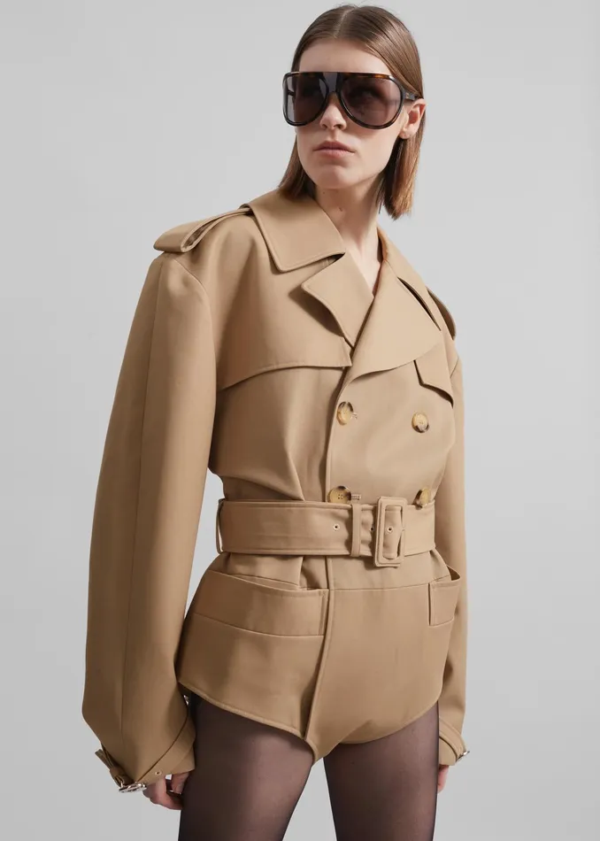 The Frankie Shop Outerwear Women Coperni Body Trench Coat 8211 Beige