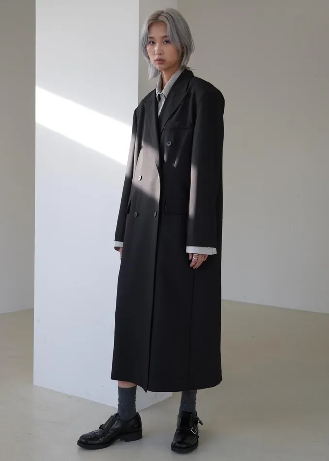 The Frankie Shop Outerwear Women Dex Double Breasted Coat 8211 Black