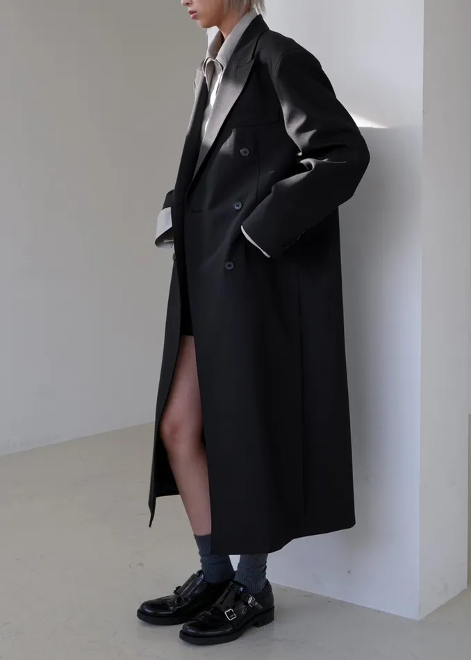 The Frankie Shop Outerwear Women Dex Double Breasted Coat 8211 Black