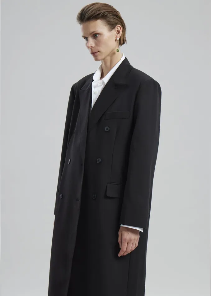 The Frankie Shop Outerwear Women Dex Double Breasted Coat 8211 Black
