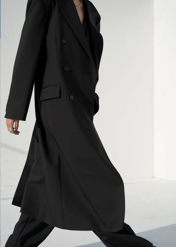 The Frankie Shop Outerwear Women Dex Double Breasted Coat 8211 Black