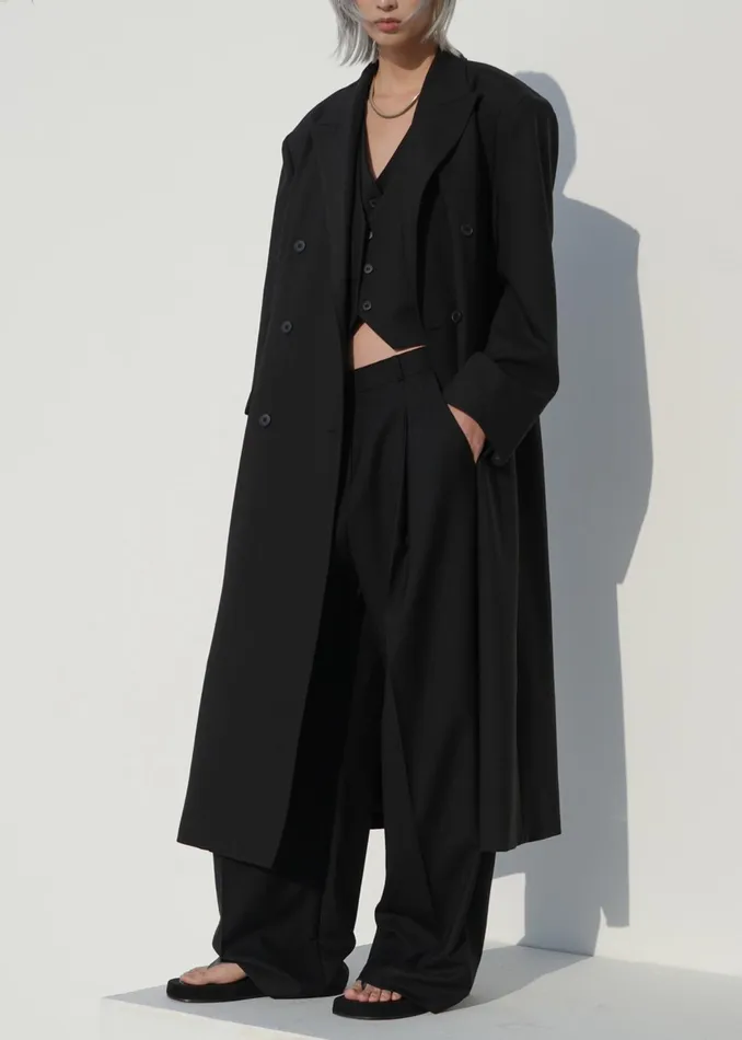The Frankie Shop Outerwear Women Dex Double Breasted Coat 8211 Black
