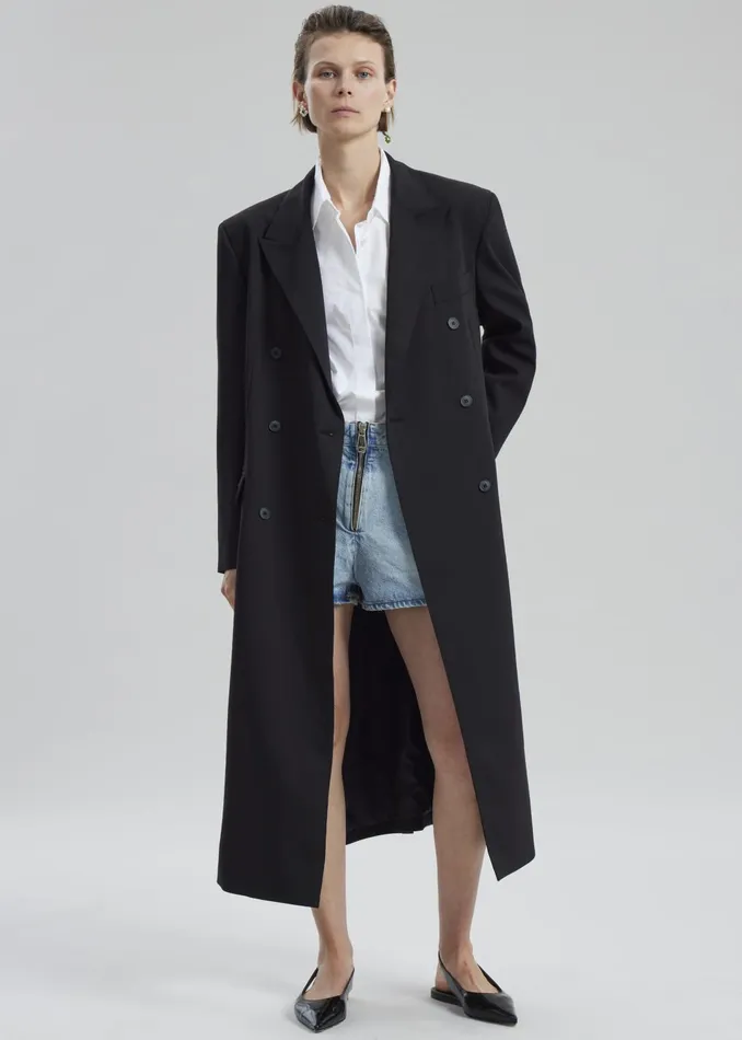 The Frankie Shop Outerwear Women Dex Double Breasted Coat 8211 Black
