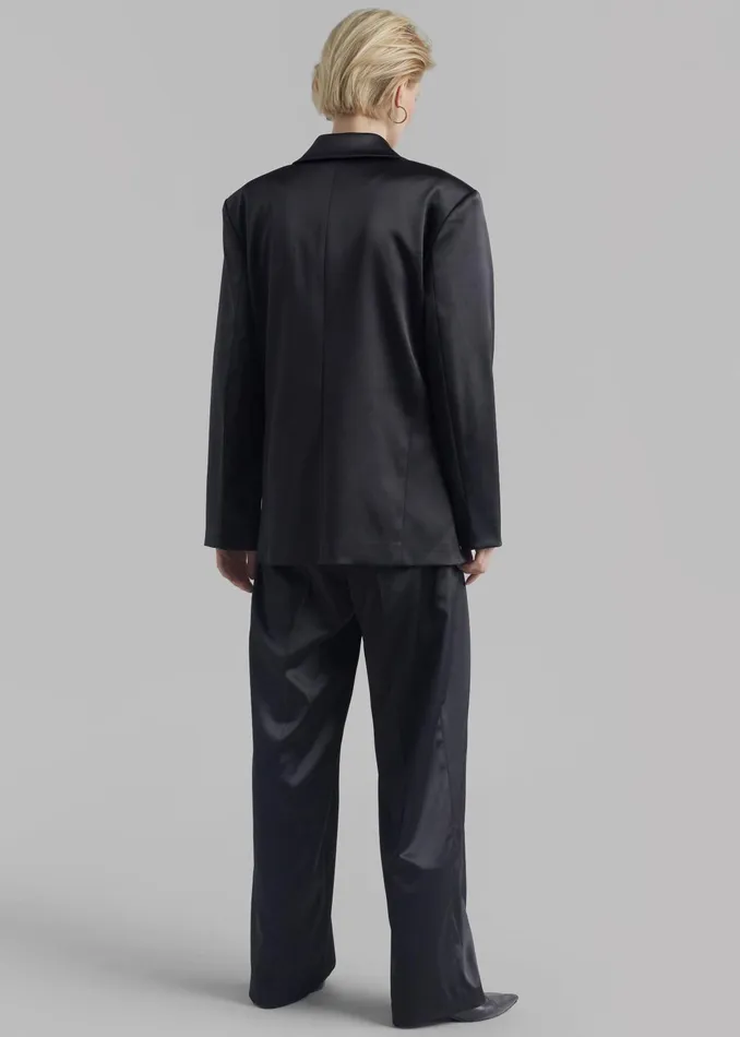 The Frankie Shop Outerwear Women Eliane Satin Blazer 8211 Black