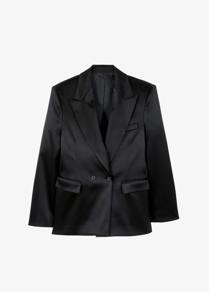 The Frankie Shop Outerwear Women Eliane Satin Blazer 8211 Black