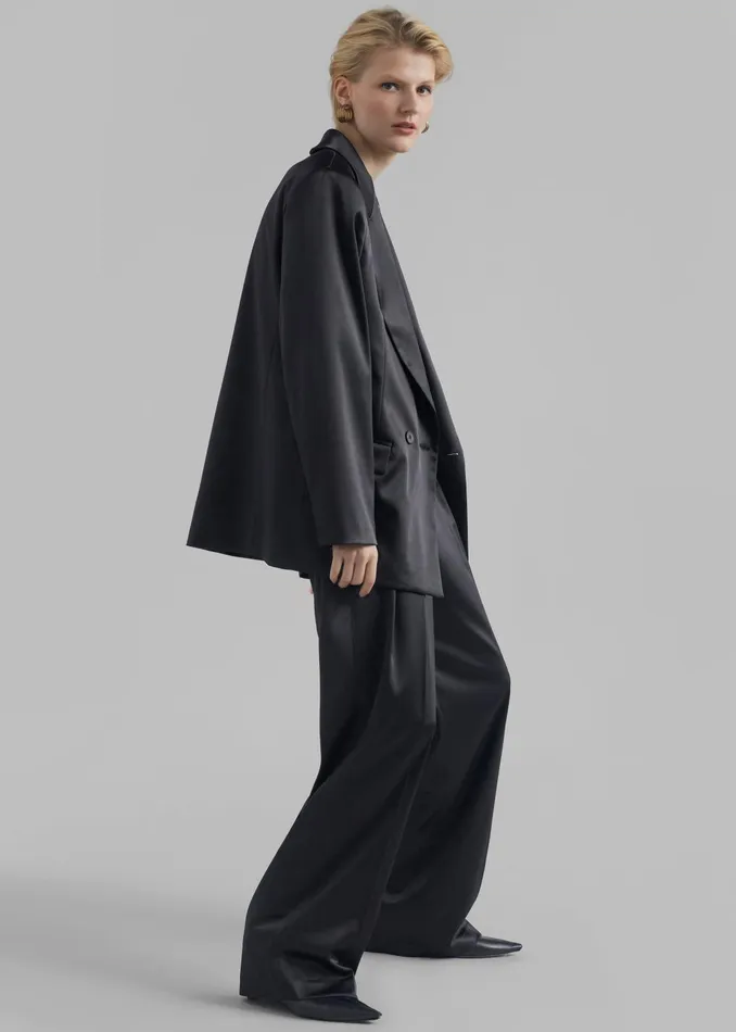 The Frankie Shop Outerwear Women Eliane Satin Blazer 8211 Black