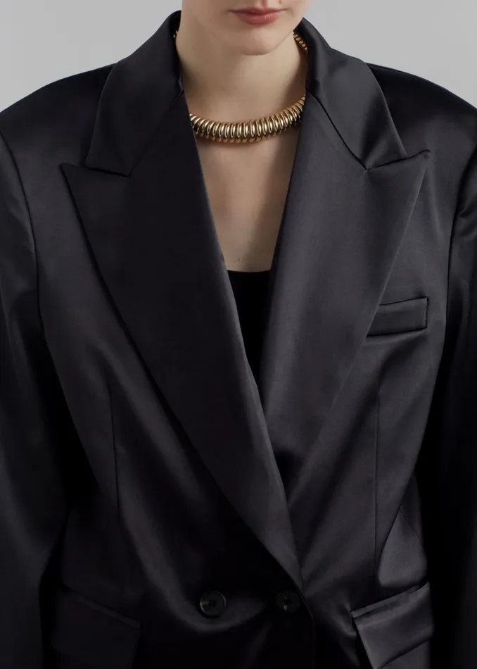 The Frankie Shop Outerwear Women Eliane Satin Blazer 8211 Black