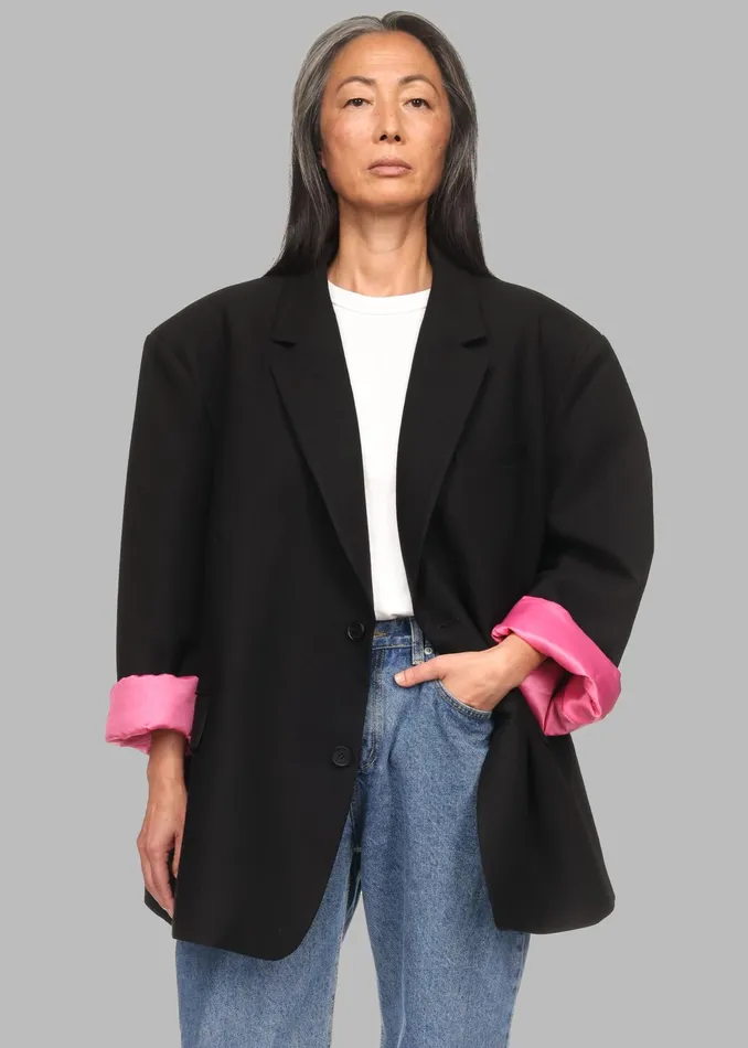 The Frankie Shop Outerwear Women Frankie Oversized Boyfriend Blazer X Barbie 8211 Black