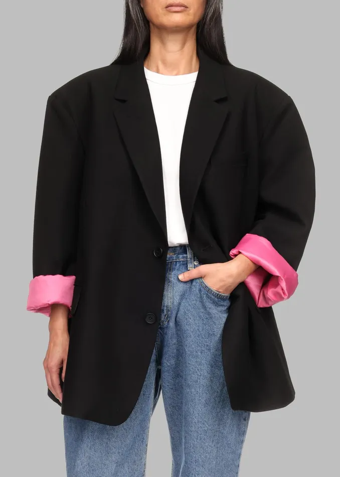The Frankie Shop Outerwear Women Frankie Oversized Boyfriend Blazer X Barbie 8211 Black