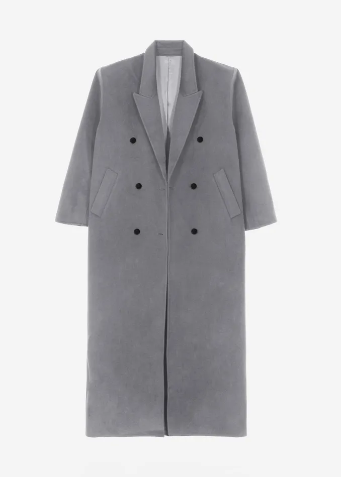 The Frankie Shop Outerwear Women Gaia Double Breasted Coat 8211 Grey