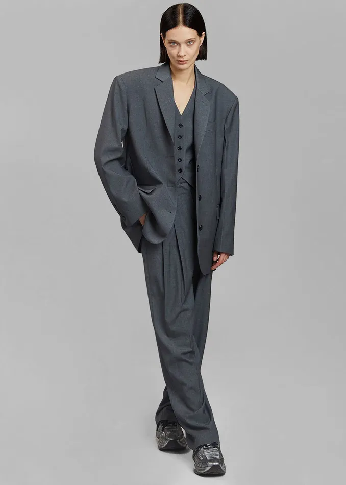 The Frankie Shop Outerwear Women Gelso Waistcoat 8211 Dark Grey Melange