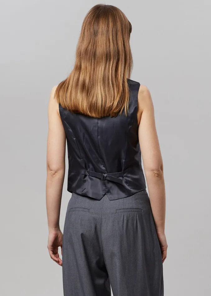 The Frankie Shop Outerwear Women Gelso Waistcoat 8211 Dark Grey Melange