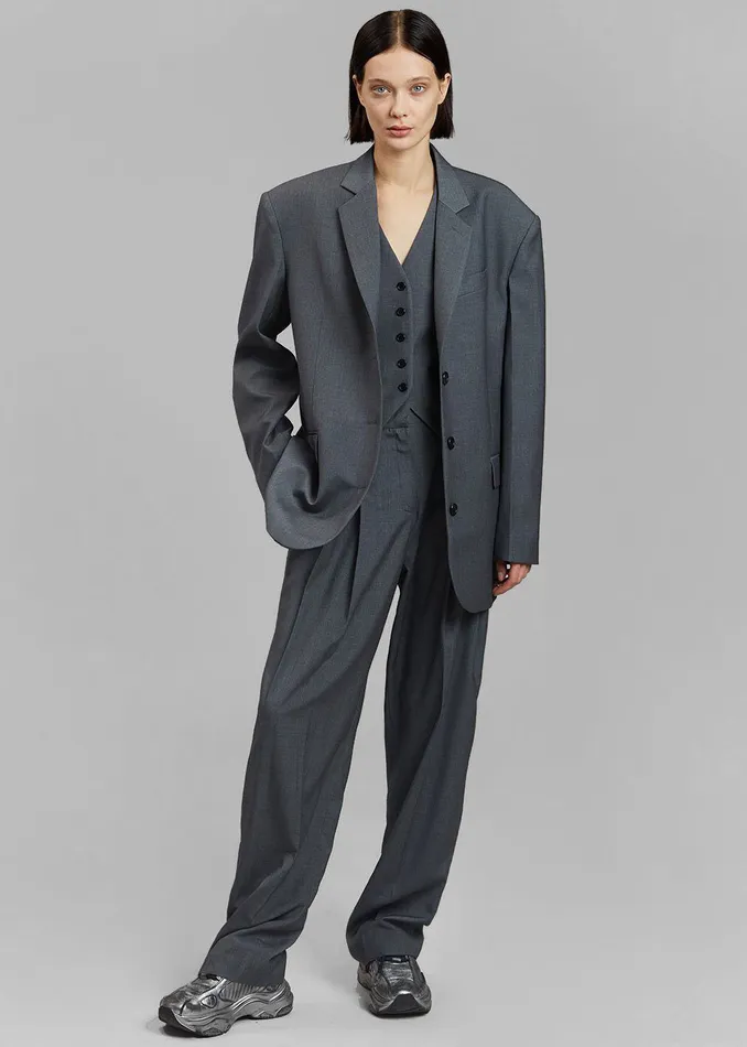 The Frankie Shop Outerwear Women Gelso Waistcoat 8211 Dark Grey Melange