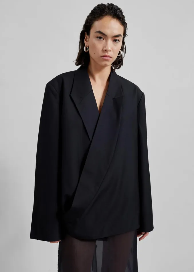The Frankie Shop Outerwear Women Geneva Wrap Blazer 8211 Black