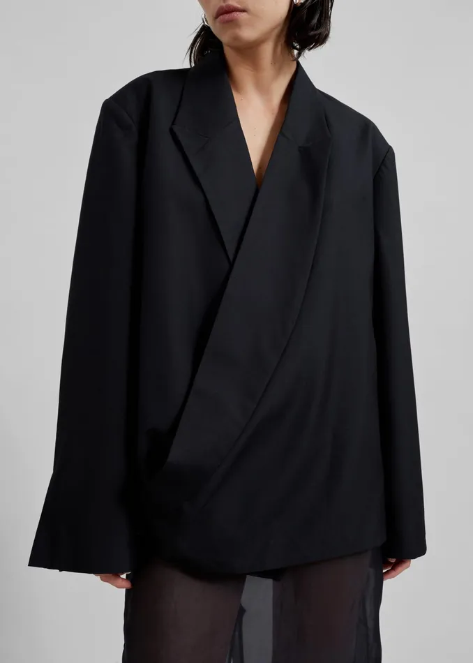 The Frankie Shop Outerwear Women Geneva Wrap Blazer 8211 Black