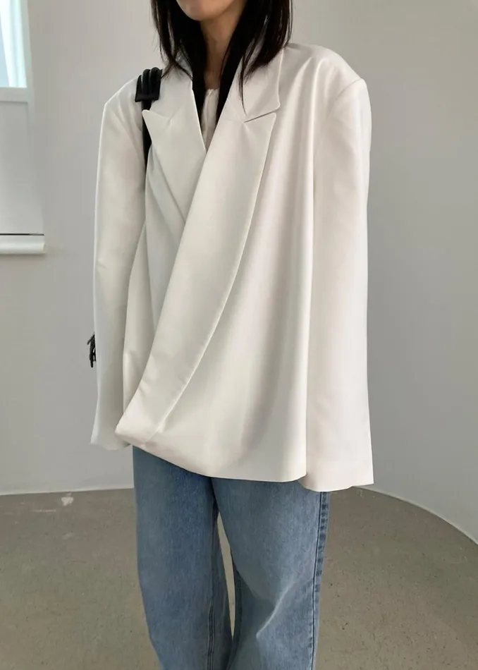 The Frankie Shop Outerwear Women Geneva Wrap Blazer 8211 White