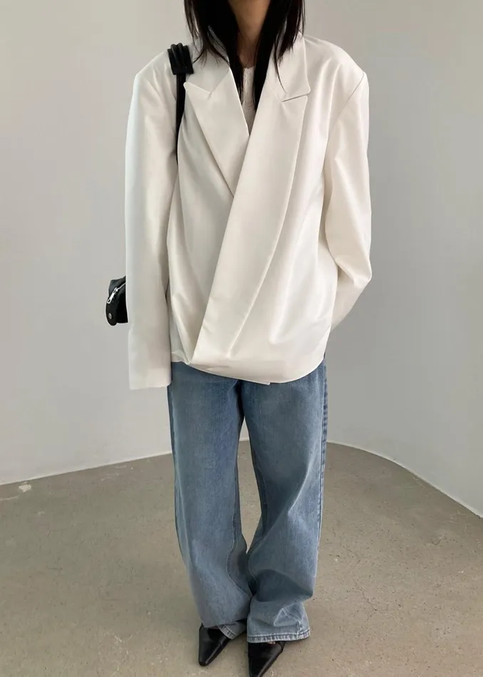The Frankie Shop Outerwear Women Geneva Wrap Blazer 8211 White