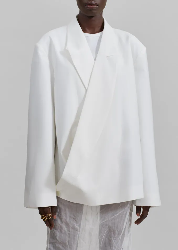 The Frankie Shop Outerwear Women Geneva Wrap Blazer 8211 White