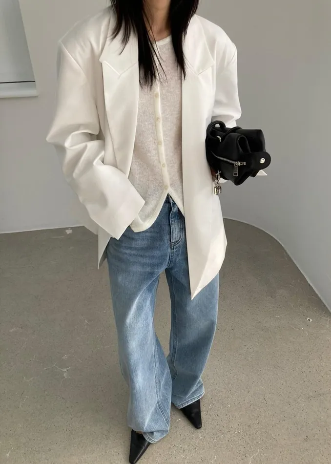 The Frankie Shop Outerwear Women Geneva Wrap Blazer 8211 White