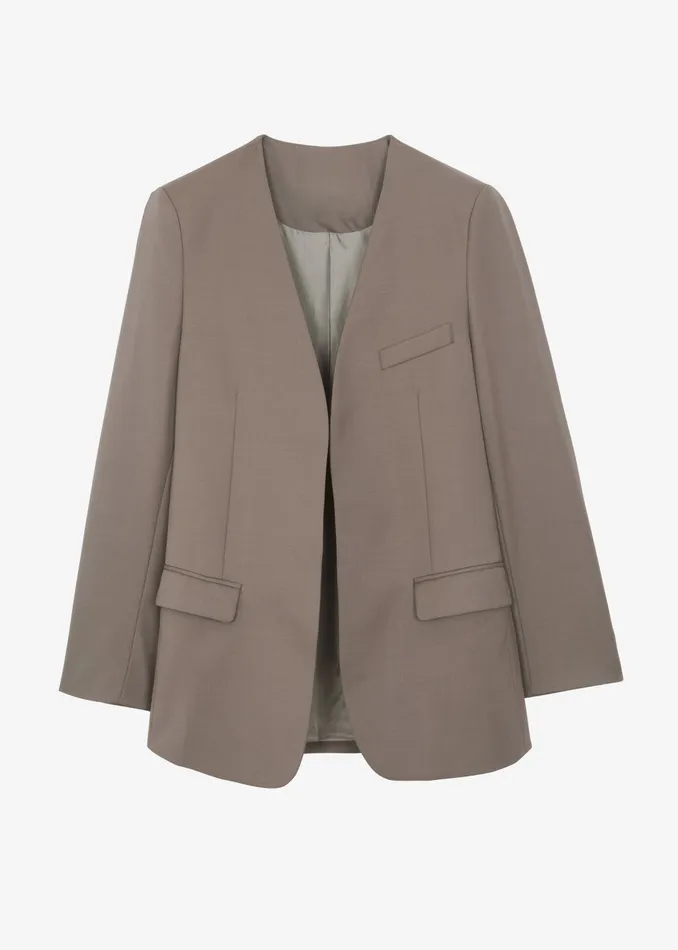 The Frankie Shop Outerwear Women Gillian Collarless Blazer 8211 Taupe