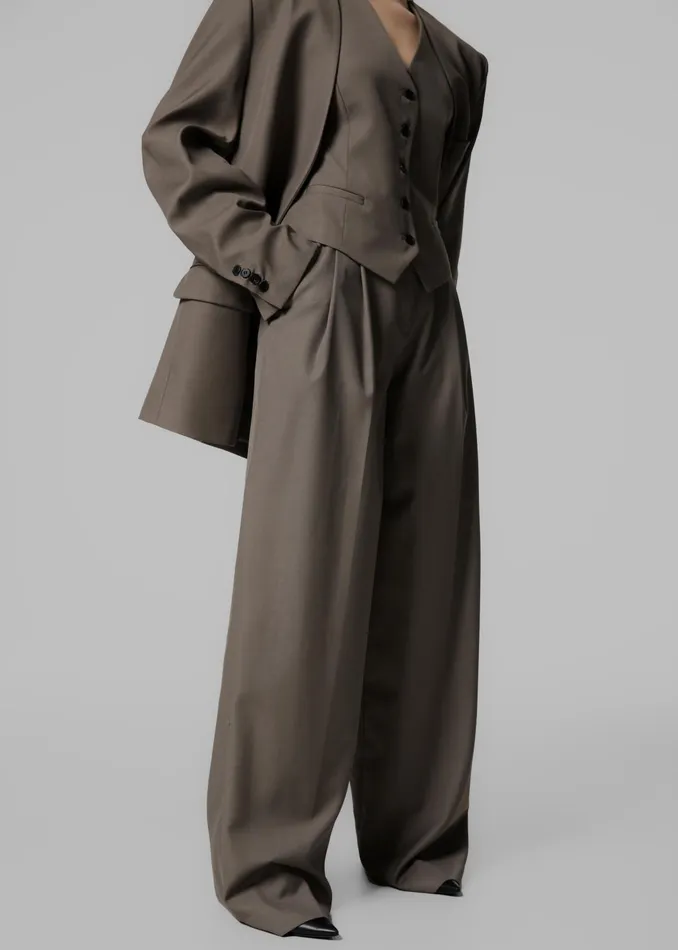 The Frankie Shop Outerwear Women Gillian Collarless Blazer 8211 Taupe