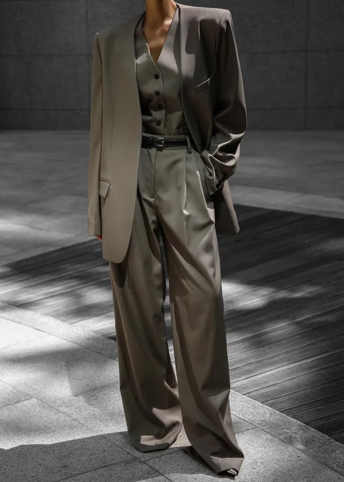The Frankie Shop Outerwear Women Gillian Collarless Blazer 8211 Taupe