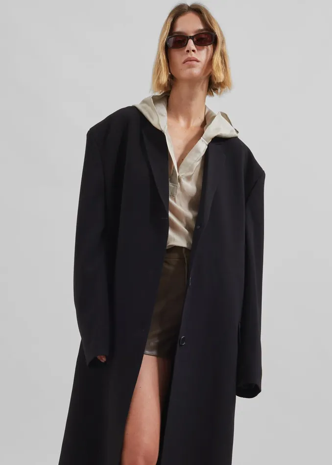 The Frankie Shop Outerwear Women Hampton Long Coat 8211 Black