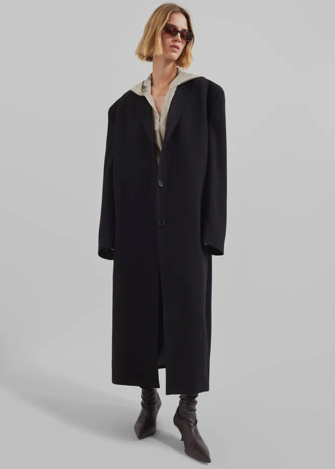 The Frankie Shop Outerwear Women Hampton Long Coat 8211 Black