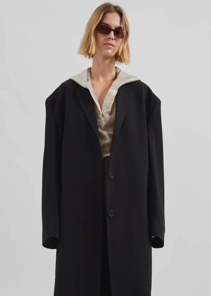 The Frankie Shop Outerwear Women Hampton Long Coat 8211 Black