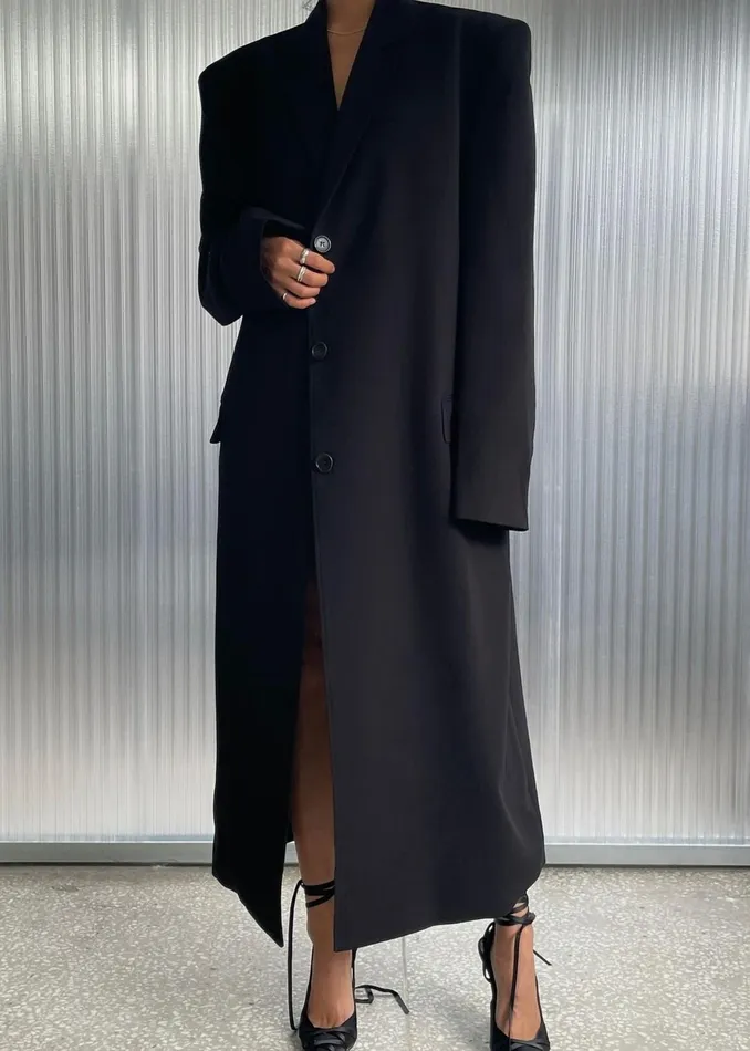 The Frankie Shop Outerwear Women Hampton Long Coat 8211 Black