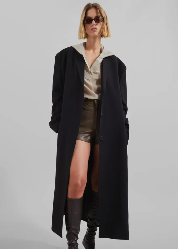 The Frankie Shop Outerwear Women Hampton Long Coat 8211 Black