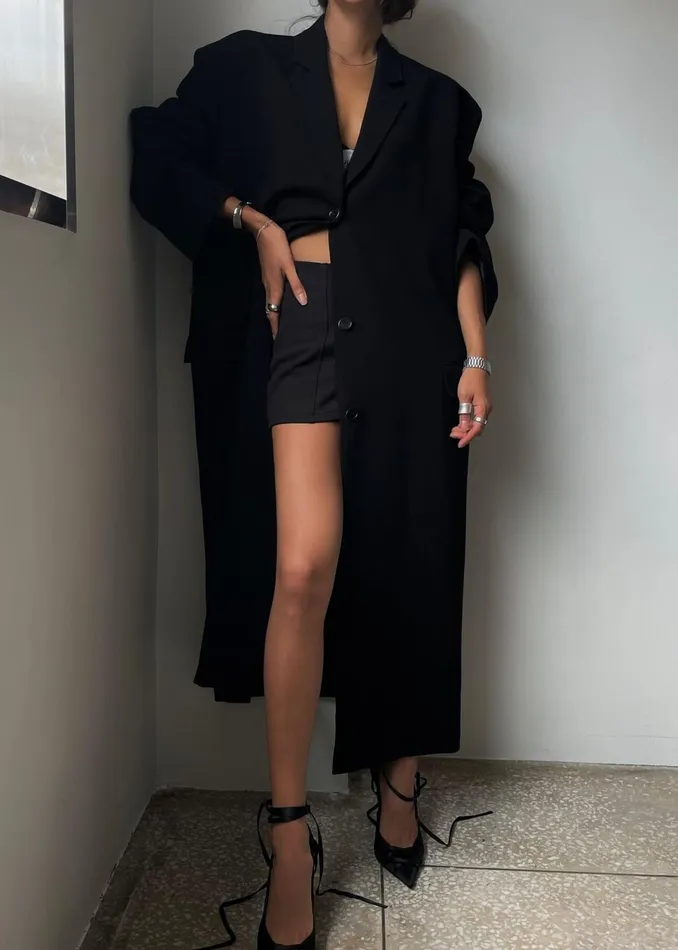The Frankie Shop Outerwear Women Hampton Long Coat 8211 Black