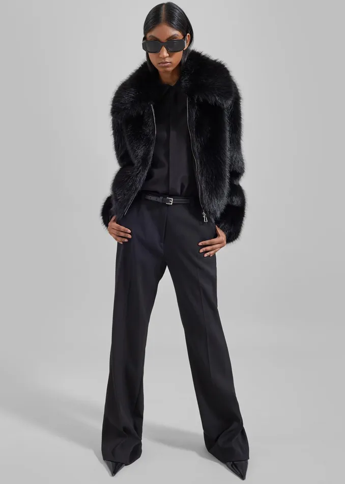 The Frankie Shop Outerwear Women Hope Faux Fur Jacket 8211 Black
