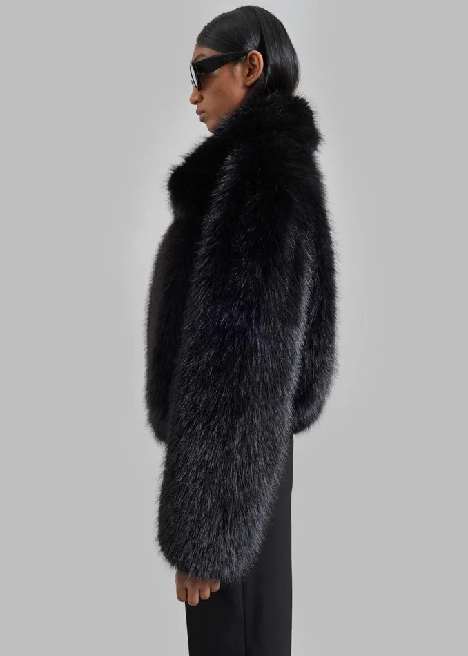 The Frankie Shop Outerwear Women Hope Faux Fur Jacket 8211 Black
