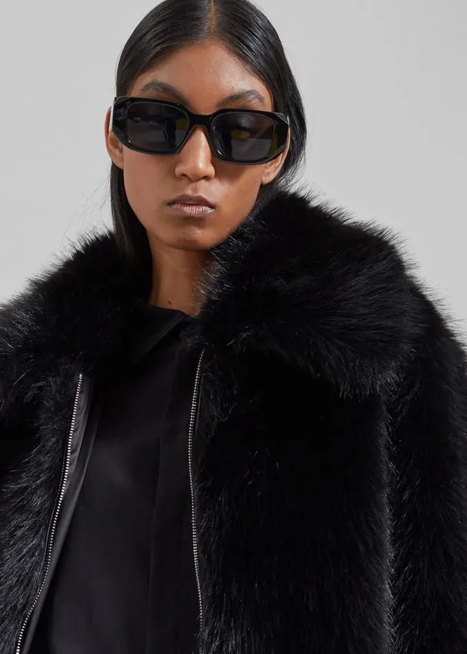 The Frankie Shop Outerwear Women Hope Faux Fur Jacket 8211 Black
