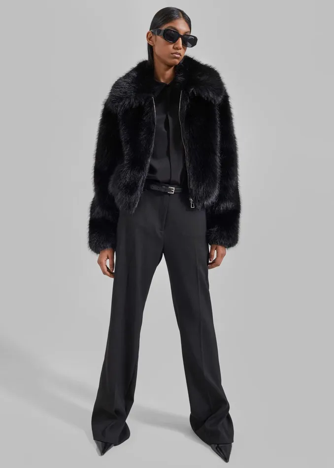 The Frankie Shop Outerwear Women Hope Faux Fur Jacket 8211 Black