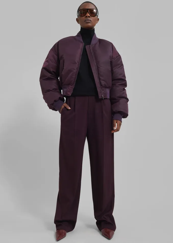 The Frankie Shop Outerwear Women Houghton Cropped Bomber 8211 Prune