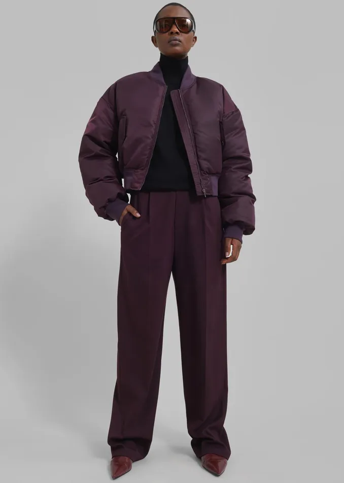 The Frankie Shop Outerwear Women Houghton Cropped Bomber 8211 Prune
