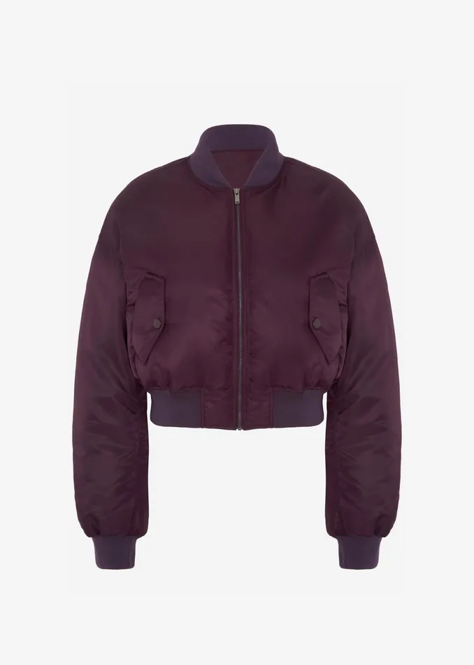 The Frankie Shop Outerwear Women Houghton Cropped Bomber 8211 Prune