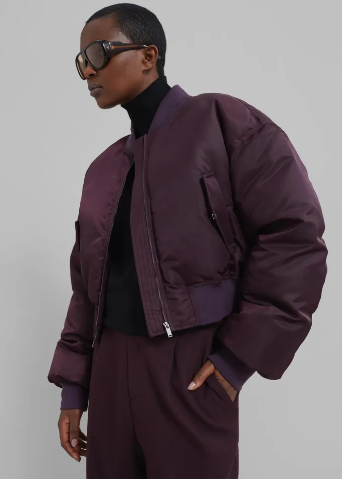 The Frankie Shop Outerwear Women Houghton Cropped Bomber 8211 Prune