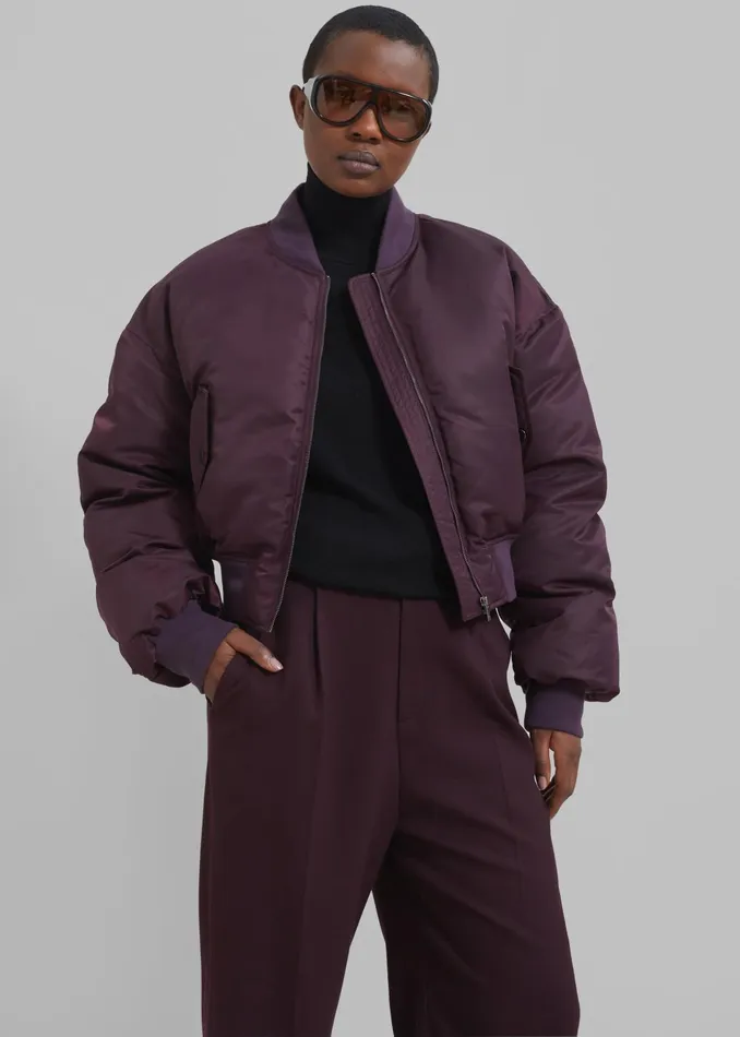 The Frankie Shop Outerwear Women Houghton Cropped Bomber 8211 Prune