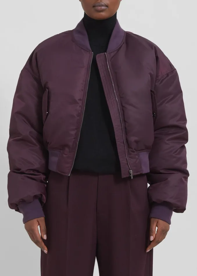 The Frankie Shop Outerwear Women Houghton Cropped Bomber 8211 Prune